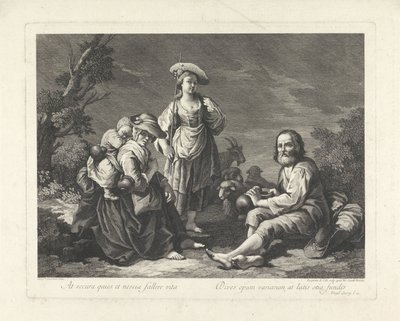 Shepherd Family in a Landscape by Pellegrino dal Colle