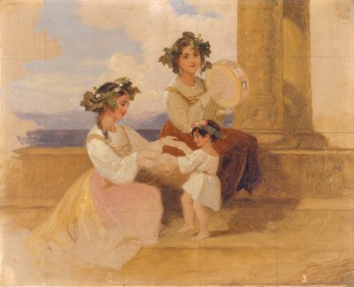 Peasant Girls - Sorrento, 1820-1885 by Penry Williams