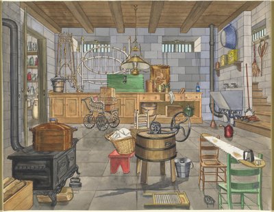 Basement of Urban House, 1910 by Perkins Harnly