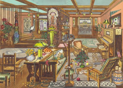 California Mission Style Interior by Perkins Harnly