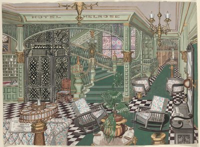 Melrose Hotel Lobby, 1880 by Perkins Harnly
