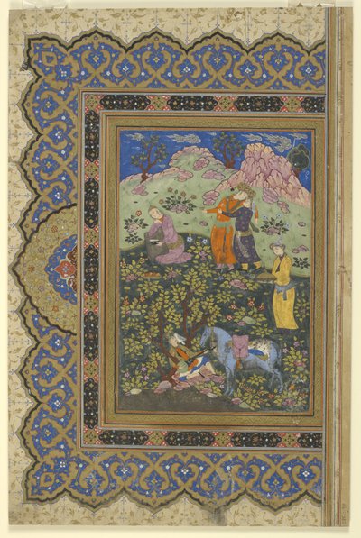 A Prince Feasts by Persian School
