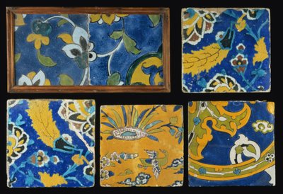 Group of Safavid Cuerda Seca Tiles by Persian School