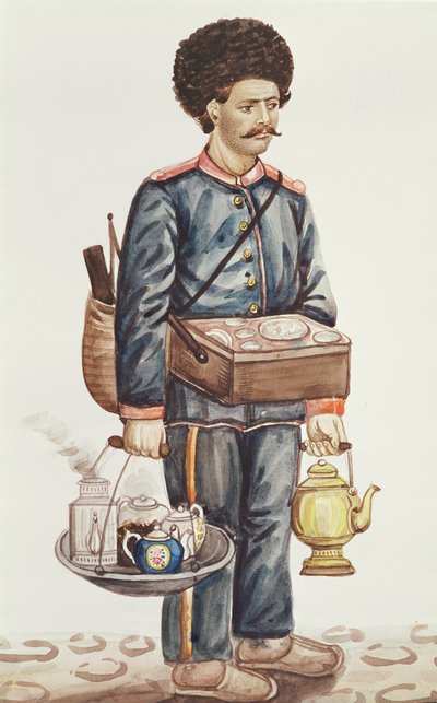 The travelling tea merchant by Persian School
