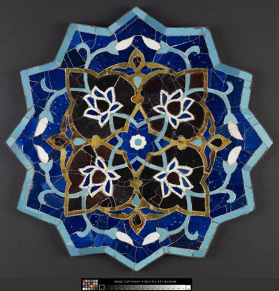 Tile with twelve-pointed star by Persian School