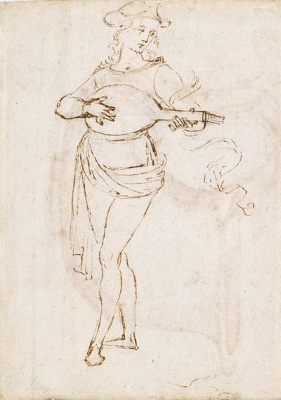 A Lute Player, late 15th-early 16th Century by Perugino