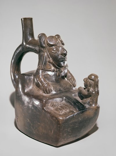 King receiving fealty, Mochica by Peruvian School