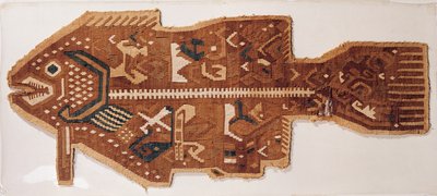 Wool Slit Tapestry of a Fish by Peruvian School