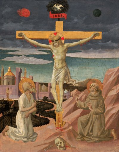 The Crucifixion with Saint Jerome and Saint Francis by Pesellino