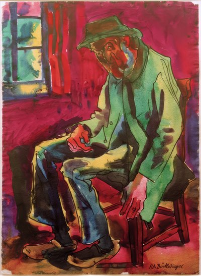 Farmer from Arrode (Sitting on Chair) by Peter August Böckstiegel