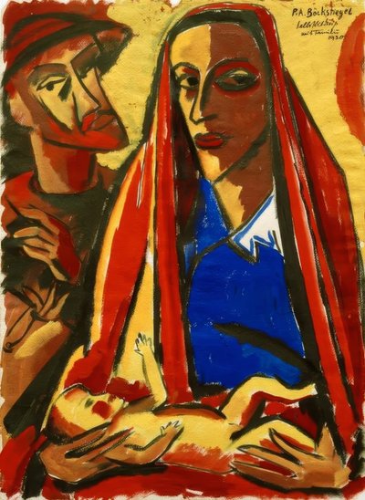 Self-Portrait with Family by Peter August Böckstiegel