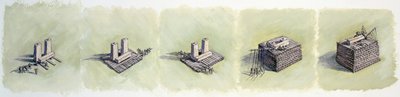 Raising a Lintel, Stonehenge by Peter Dunn