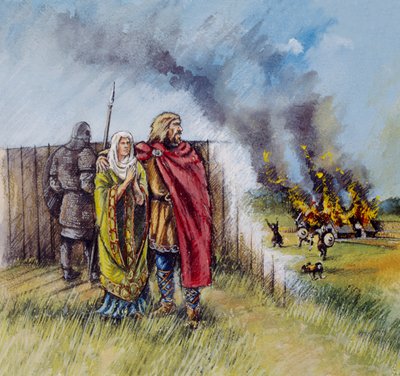 Saxon man and woman by Peter Dunn