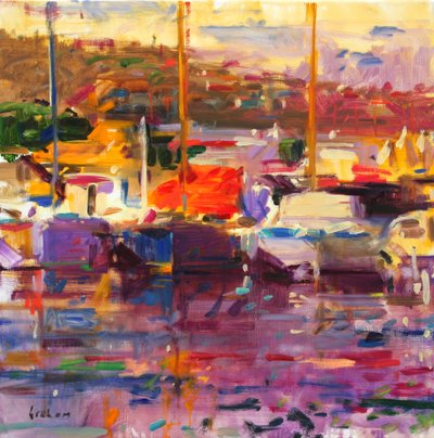 Blue Boat, St Tropez by Peter Graham (Contemporary)
