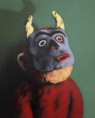 Monkey in Cow Mask, 2005 by Peter Jones