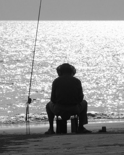 Fishing Sanya Beach, China, 2008 by Peter McClure