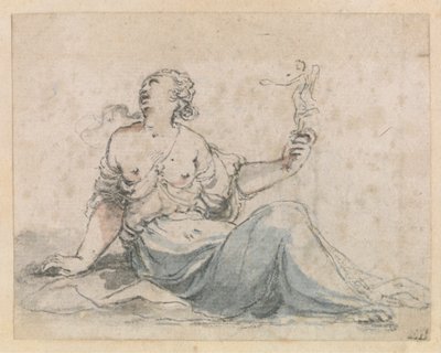 A Woman Seated and Holding an Image by Peter Oliver