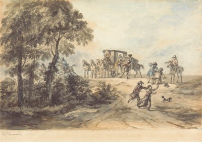 Coach and Highwayman by Peter Tillemans