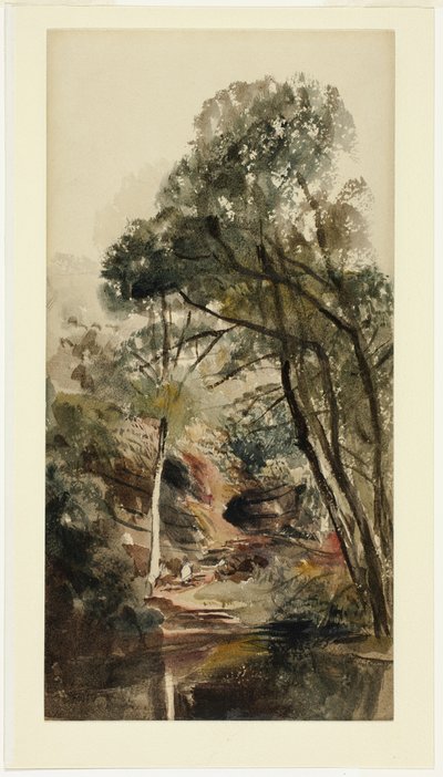 A Wooded River Landscape by Peter de Wint