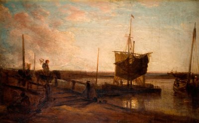 Jetty With Boats by Peter de Wint