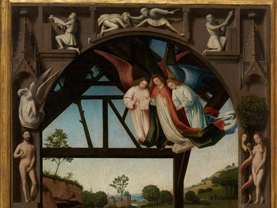 (detail) Adoration of the Christ-Child by Petrus Christus