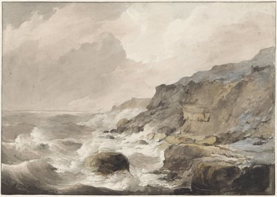Rocky Coast at Boulogne-sur-Mer by Petrus Johannes Schotel