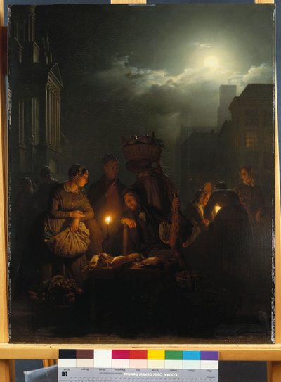 Night Market in Antwerp by Petrus van Schendel
