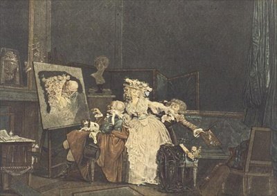 The Two Kisses by Philibert Louis Debucourt