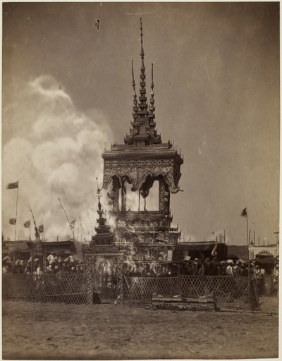 A Burmese cremation by Philip Adolphe Klier