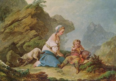Hagar Watching Her Son Drinking by Philippe Jacques de Loutherbourg