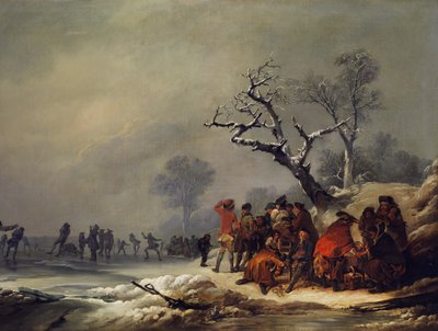 Resting society in wintry enjoyment by Philip James de Loutherbourg