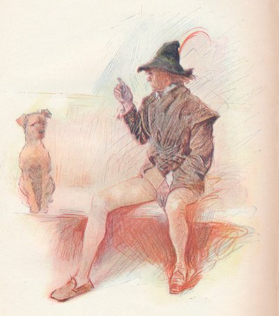 Launce and His Dog by Philip William May
