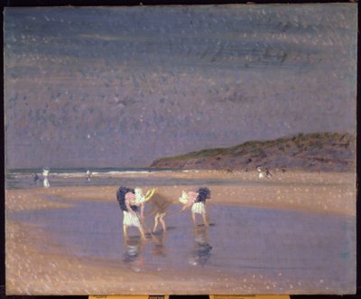 Boulogne Sands, Children Shrimping by Philip Wilson Steer