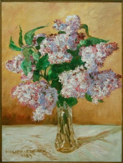 Lilac Bouquet in a Glass Vase by Philipp Franck