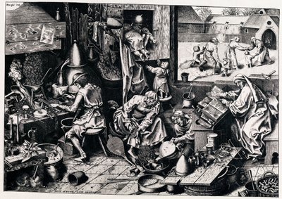 The Alchemist, 1558 by Philipp Galle