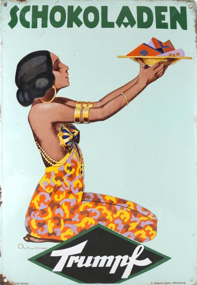 Trumpf Chocolates Sign board, 1920s by Philipp Zehbe
