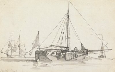 Three Ships by Philippe Jacques de Loutherbourg