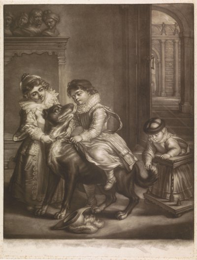 Three Children of Rubens by Philippe Joseph Tassaert