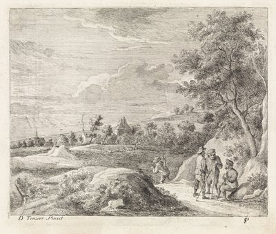 Landscape with Four Walkers by Philippe Lambert Joseph Spruyt