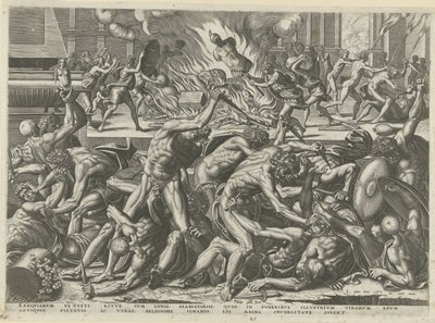 Gladiator Fight by Philips Galle