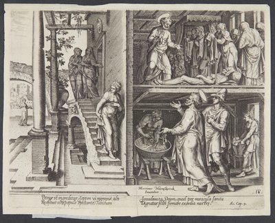 St. Peter Raising Tabitha at Joppa by Philips Galle
