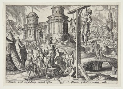 The King of Ai Hanged by Philips Galle
