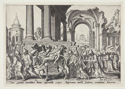 The Burial of Samson by Philips Galle