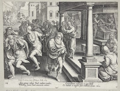 The Burial of St. Stephen by Philips Galle