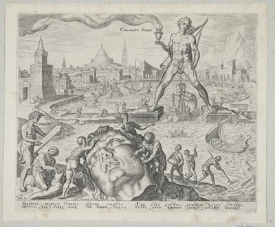 The Colossus of Rhodes by Philips Galle