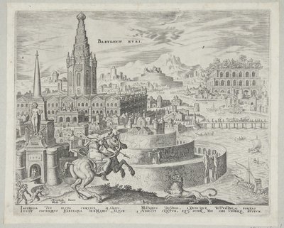 The Walls of Babylon by Philips Galle