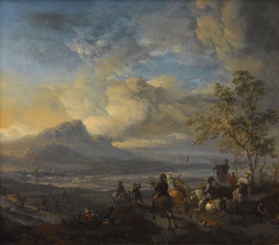The Falcon Hunt by Philips Wouwerman