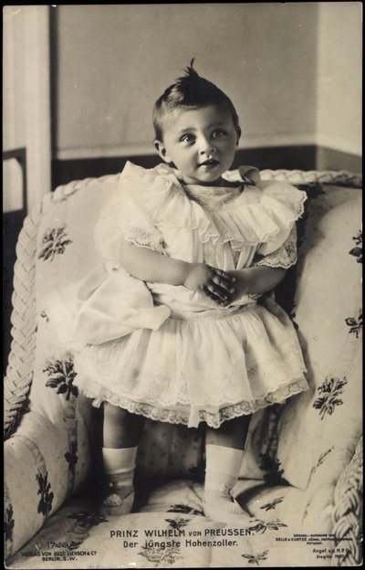 Prince William of Prussia in an Armchair by Photographer German