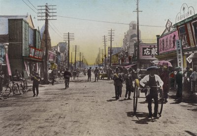 Japan, c.1912: Theatre Street, Yokohama by Photographer Japanese