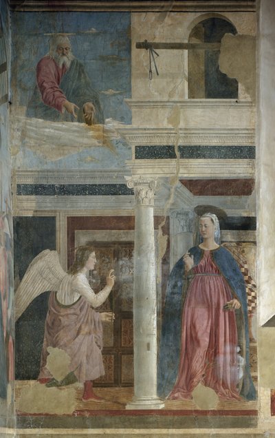 Annunciation (Fresco, c.1455) by Piero della Francesca